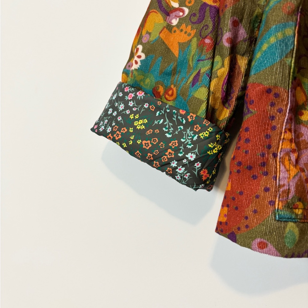 Ivy Jane Corduroy Blazer in Green Multi - Picture 3 of 7